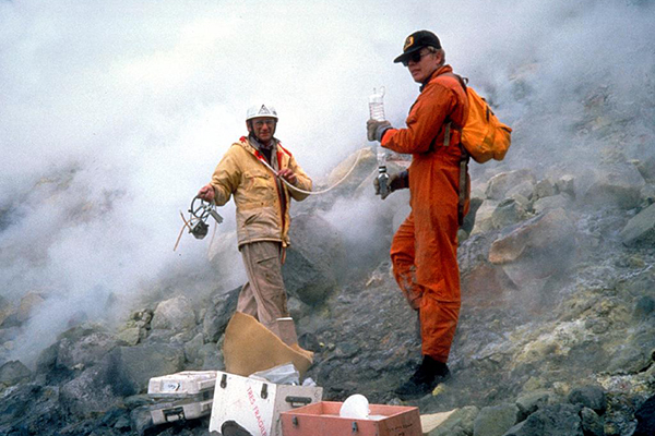 Volcanologists (Photo by Tom Casadevall; Courtesy USGS)