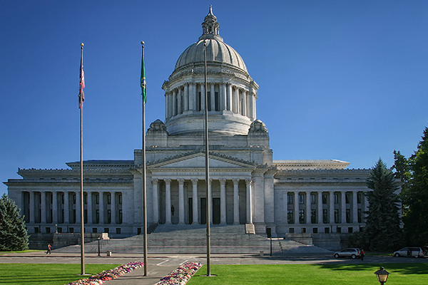 The Washington State Capitol Legislative Building in Olympia, Washington.