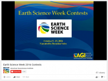 Screen shot of the Earth Science Week Webcast on Contests