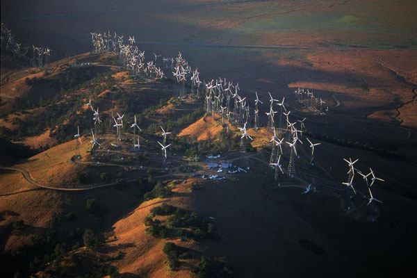 many windmills in California