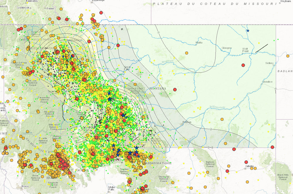 Interactive Map Of Earthquakes In Montana American Geosciences