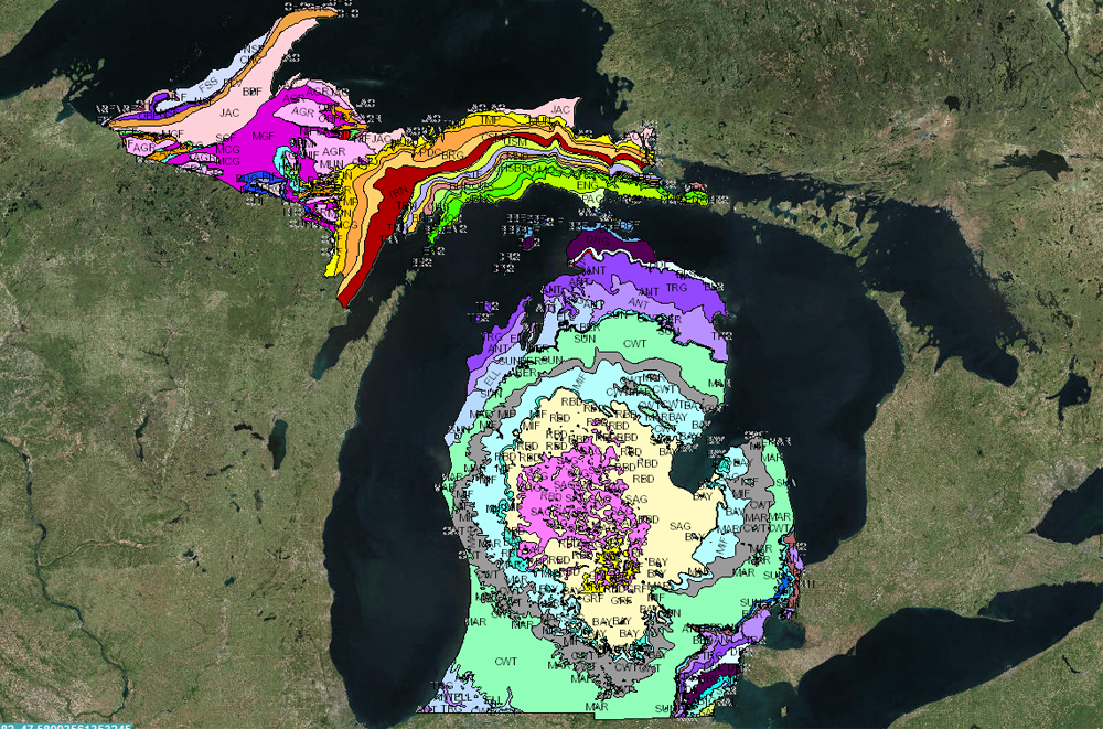 Interactive Map Of The Geology Of Michigan American Geosciences