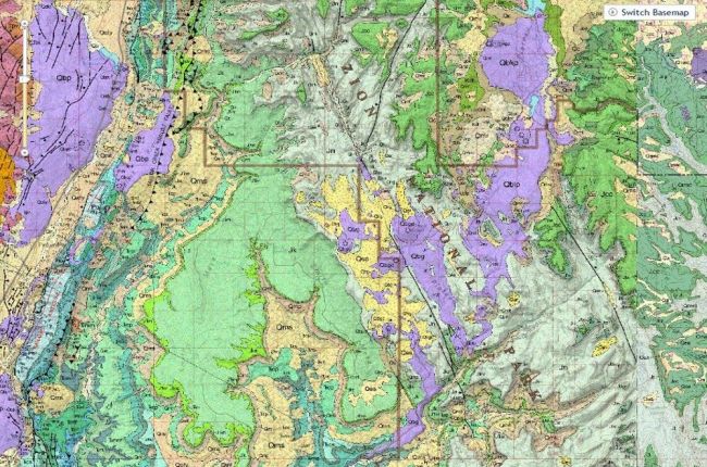 Screenshot of interactive map of Utah