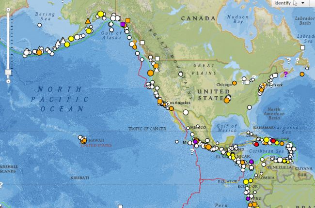 Screenshot of the NOAA natural hazards viewer