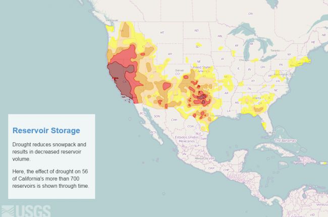 Screenshot of the California drought map near its peak in late-2014 to early-2015