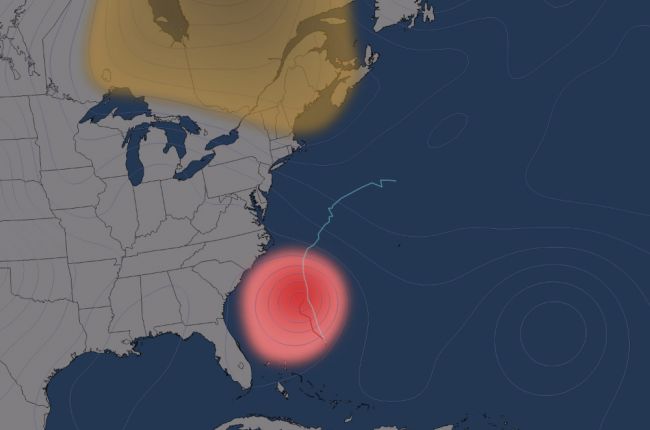 Screenshot of the NOAA visualization of modeling weather hazards