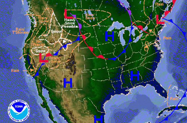 Weather forecast map 