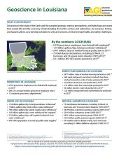 Cover of Geoscience Policy State Factsheet. Image credit: AGI