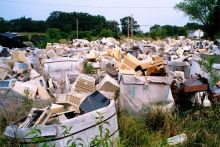 An old computer recycling farm in the Midwest. Image Credit: USGS/Photo by Carl Orazio.