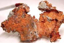 A copper sample. (Oxidation coating has been removed). Image Credit: USGS