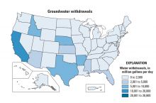 Map of groundwater withdrawals by U.S. state in 2015. Image Credit: U.S. Geological Survey