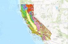 Screenshot of the interactive map of California's geology