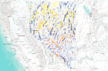 Screenshot of NBMG's interactive map of renewable energy in Nevada