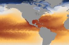 Screenshot of sea surface temperatures from the NOAA View interactive map
