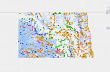 Screenshot of North Dakota surface water quality interactive map