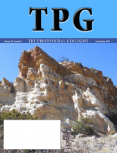 Cover of the July/August/September issue of The Professional Geologists