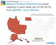 Map of U.S. Geothermal Power Capacity. Image Credit: National Renewable Energy Laboratory