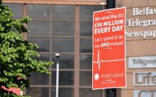 Vote Leave Poster from the Summer 2016 EU Referendum in Britain