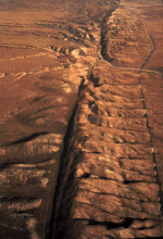 Aerial view of the San Andreas Fault