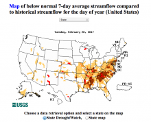 Map of the Day: Below-Normal Streamflow in the U.S.