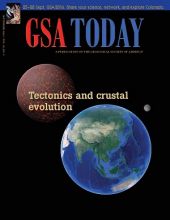 Cover of the September issue of G.S.A. Today with the headline, Tectonics and Crustal Evolution. 