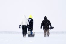 Field research in snowy conditions. Photo courtesy of Arnaud Mansat, from AGI’s 2014 Life in the Field contest.