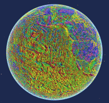Rotating map of the magnetic anomalies as they would appear in three dimensions