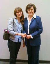 Elizabeth Brown (left) with Senator Dianne Feinstein from California.