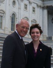 Elizabeth Huss (right) with Representative Paul Tonko from New York.