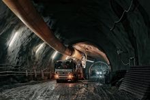 trucks in underground mine