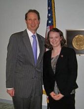 Kiya (right) with Senator Ron Wyden from Oregon.