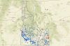 Screenshot of the Idaho Department of Water Resources' interactive map of geothermal wells and springs in Idaho