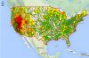 Screenshot of the interactive drought risk map of the United States
