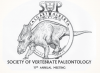 Logo for the 77th SVP Annual Meeting Featuring a Drawing of  Chasmosaurus belli UALVP 52613