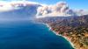 Smoke billowing offshore from the Woolsey fire, California coast. Image Credit: U.S. Forest Service