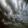 Mammatus clouds that are usually associated with thunderstorms. 