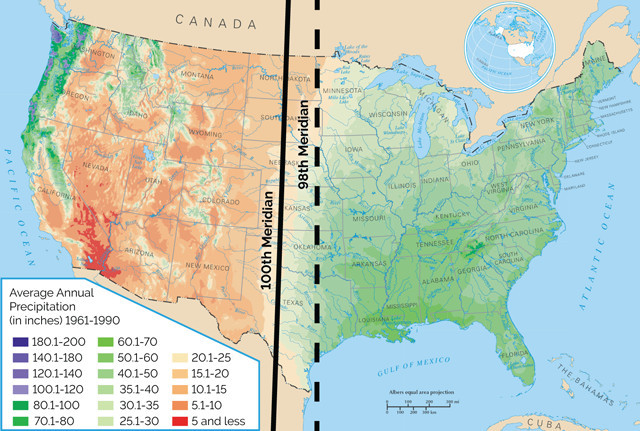 The 100th Meridian, Where the Great Plains Begin, May Be Shifting – State  of the Planet