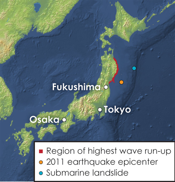 tohoku earthquake map