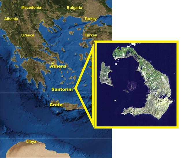 Travels in Geology: Santorini: Dangerous volcano, postcard-perfect ...