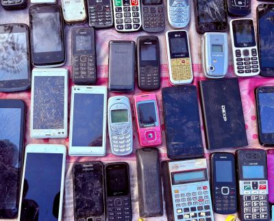 Array of different cell phones