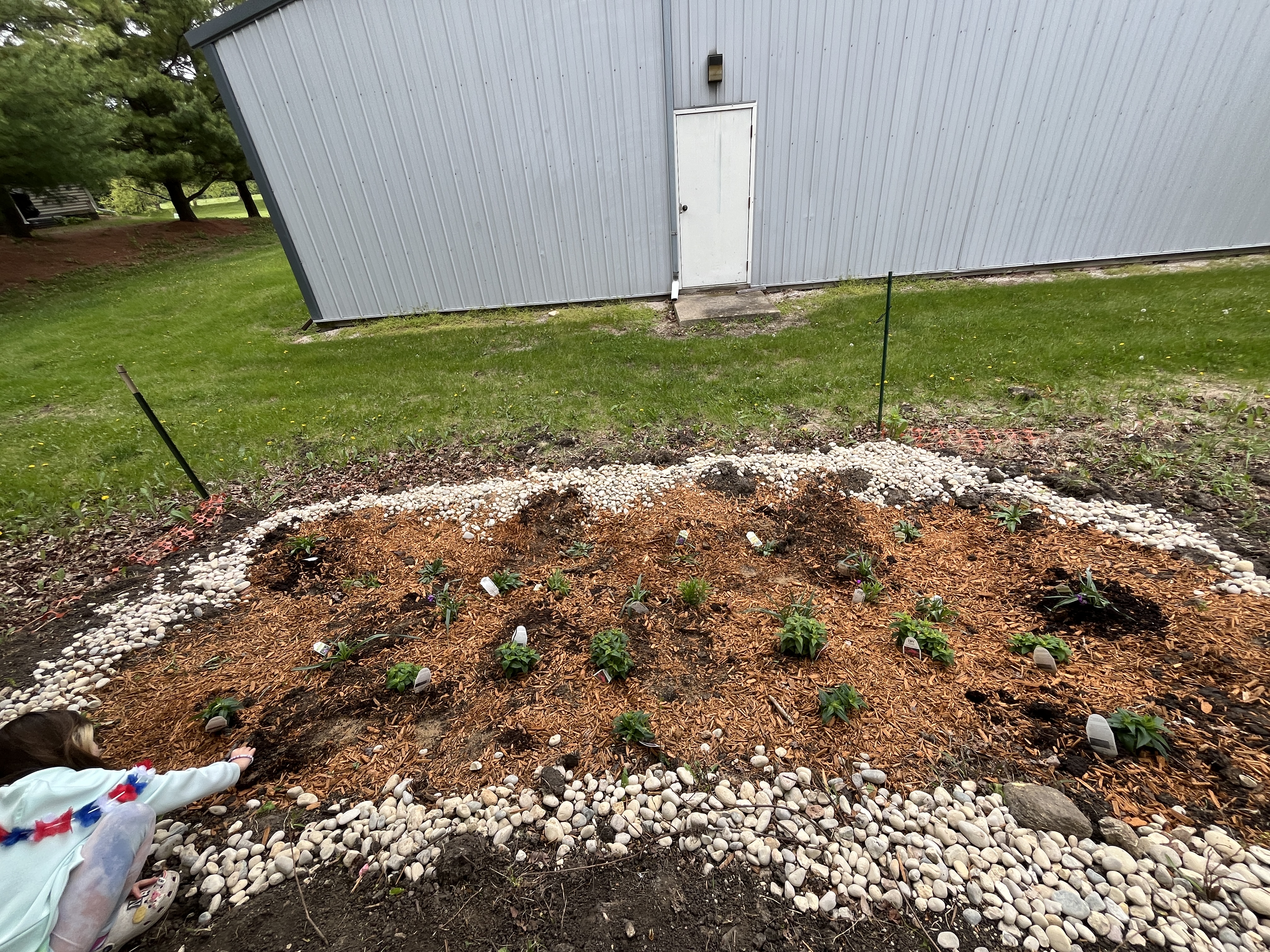 rain garden installed at a private school