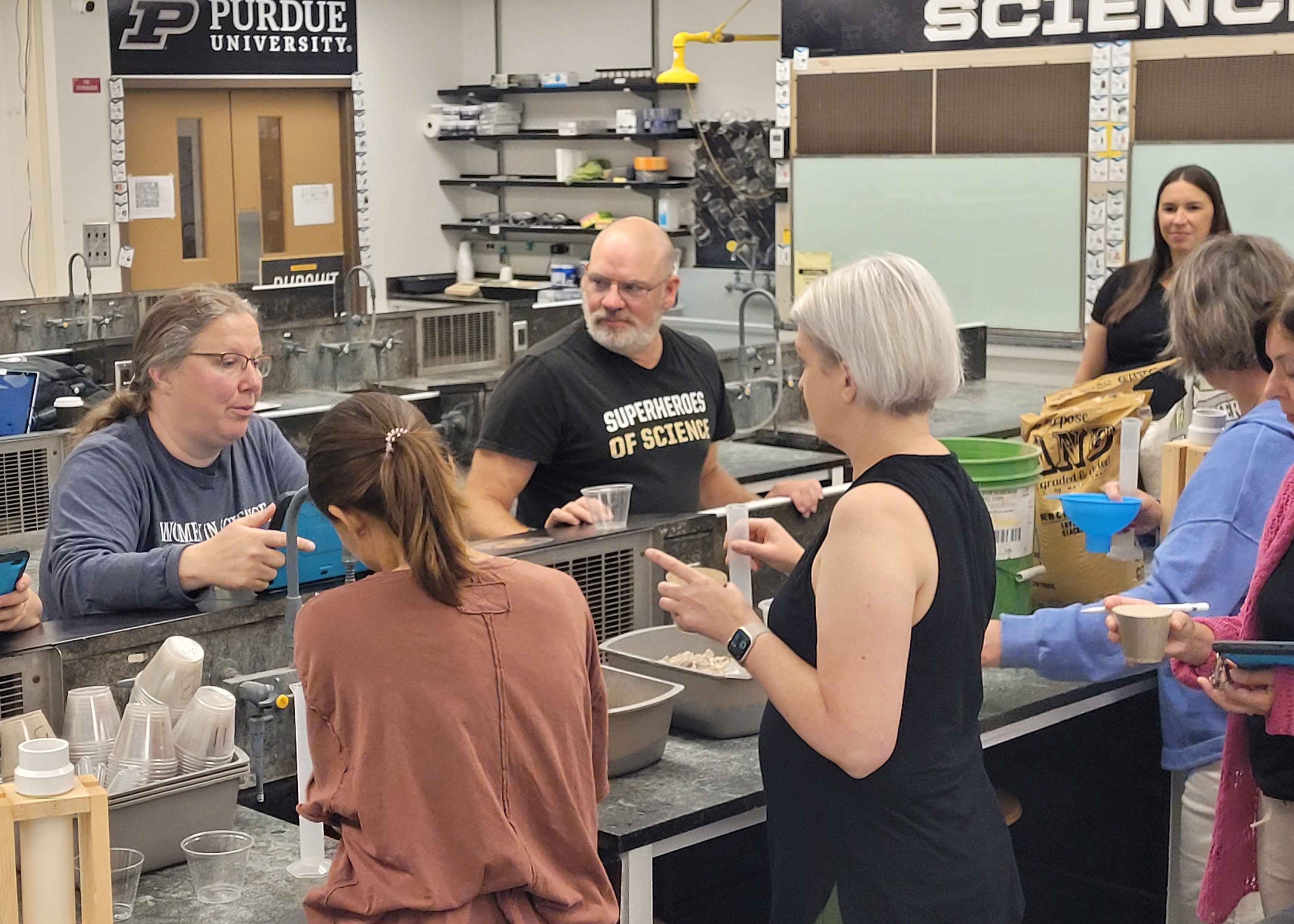 SSW participants working in the soil lab