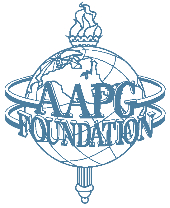 AAPG-F logo AAPG Foundation logo, blue and white globe.