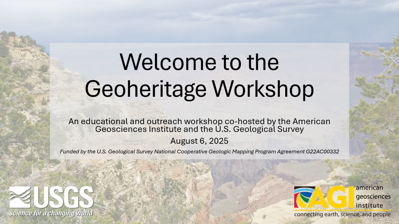 Geoheritage Workshop for Educators Geoheritage Workshop