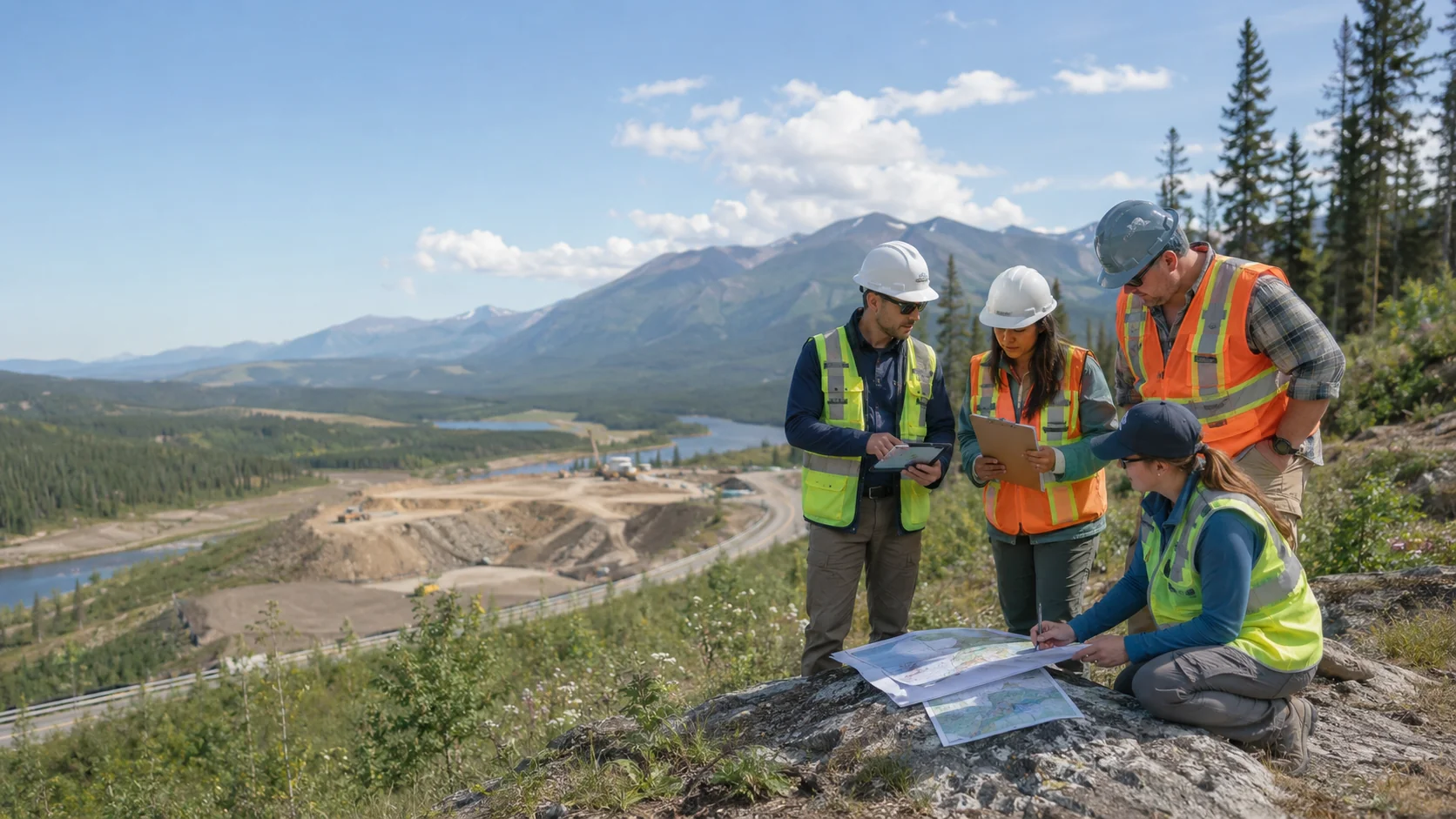 Geoscientists at a field site.