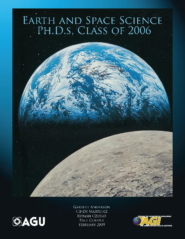 Earth and Space Science Ph.D.'s, Class of 2006