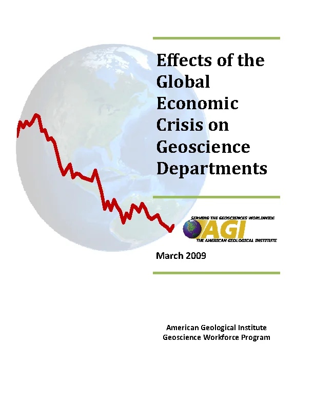 Effects of the 2008 Economic Crisis on Geoscience Departments