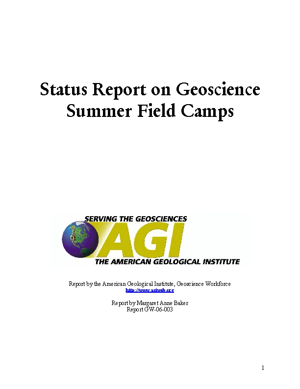 Status Report on Geoscience Summer Field Camps, 2006